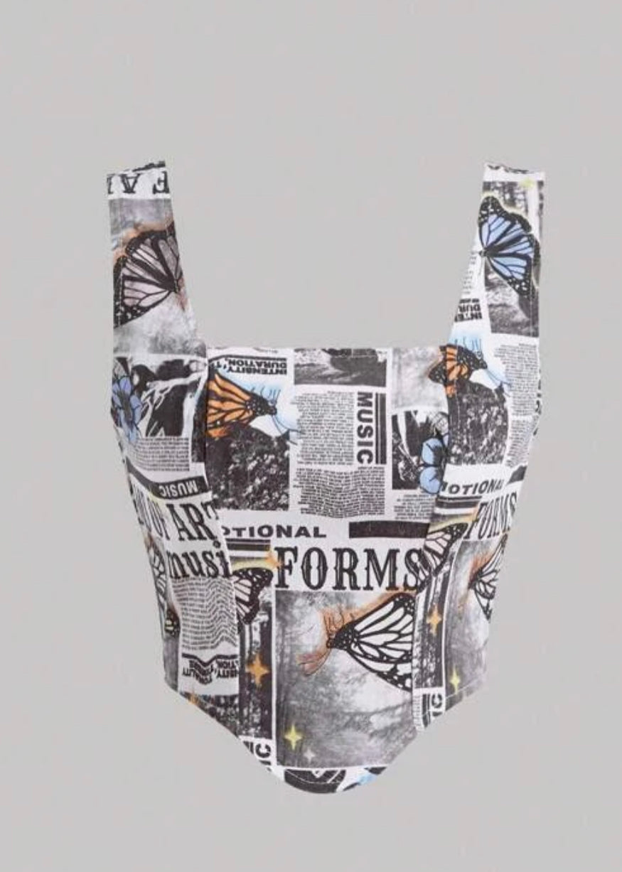 Newspaper Crop Tee